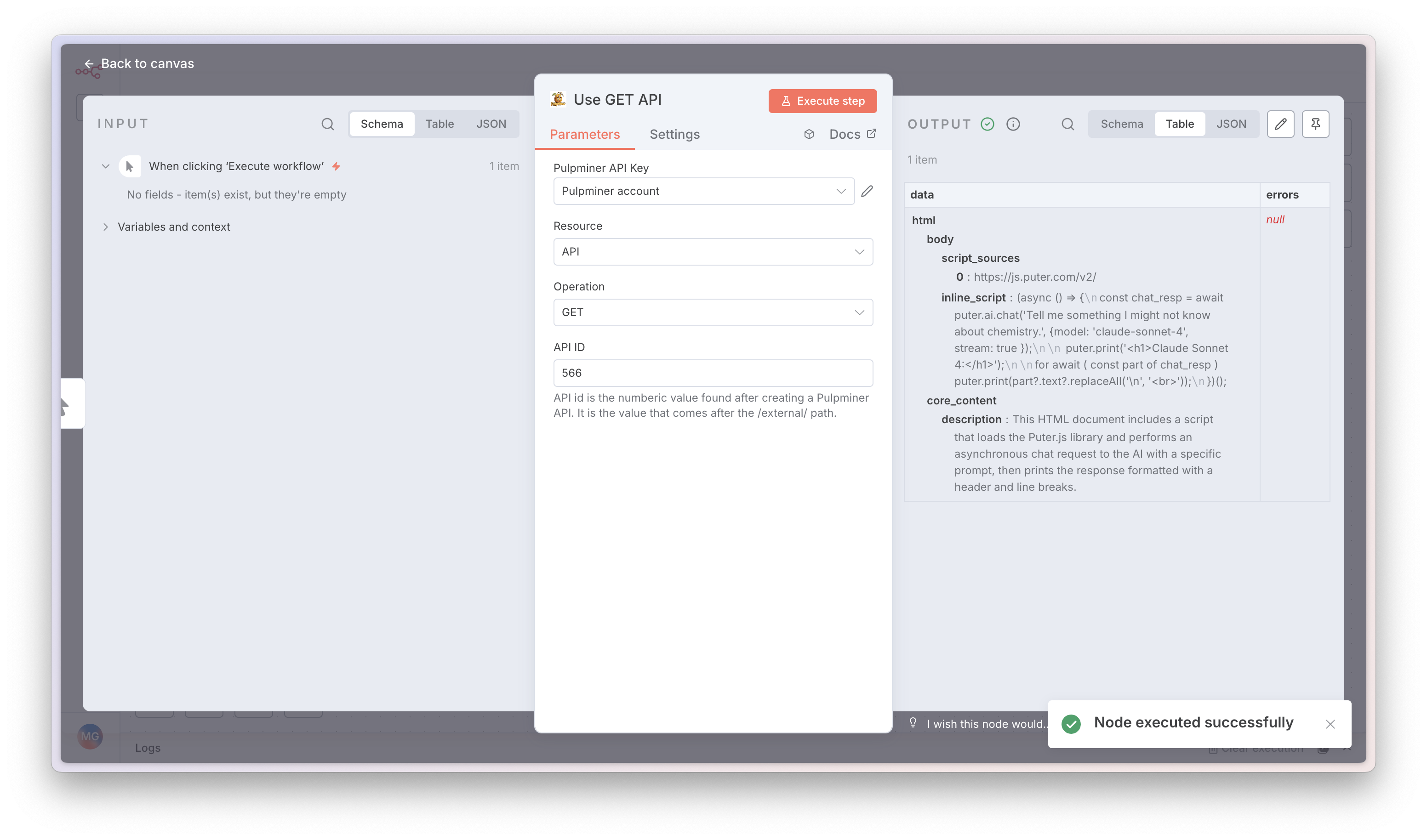 Step 8: Execute and view JSON results