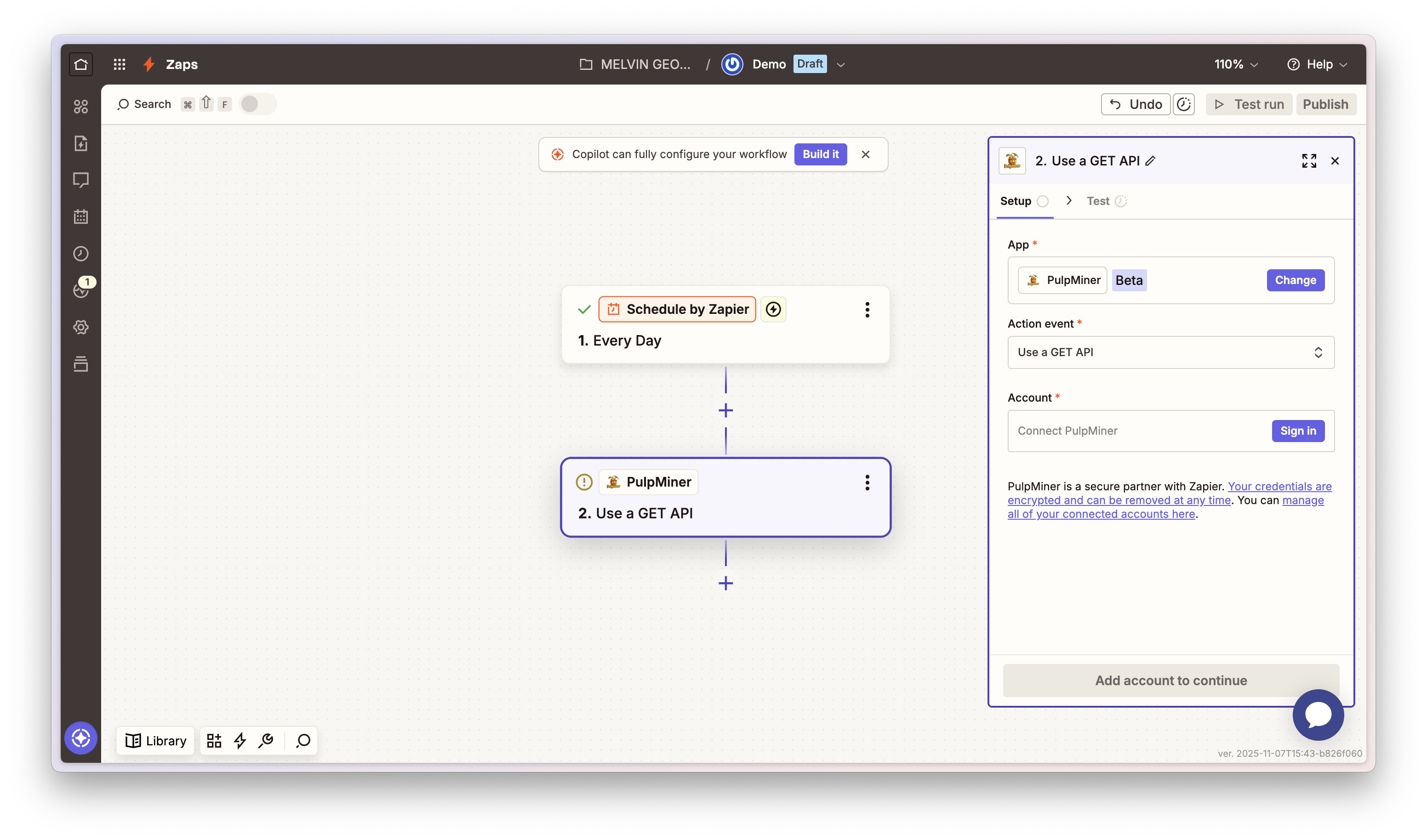 Step 3: Select action event